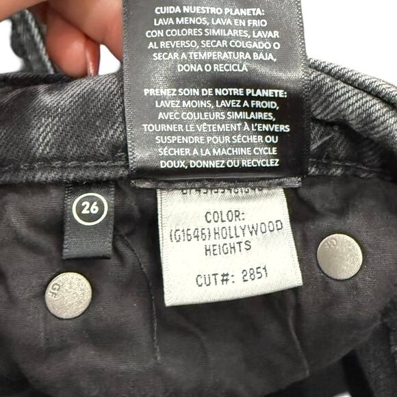 GRLFRND Charcoal Gray Piper High Rise Button Fly Stretch Slim Crop Jeans Size 26 - Picture 7 of 13